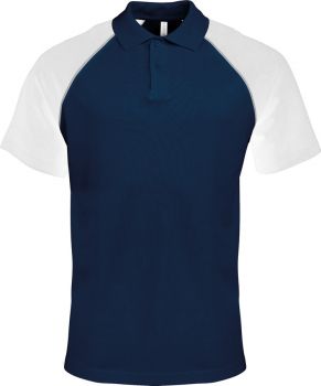 Kariban | Baseballové piqué polo navy/light grey/white XXL