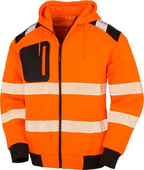 Result Recycled | Bezpečnostní mikina s kapucí fluorescent orange/black 3XL