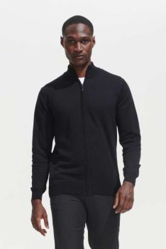 SOL'S GORDON MEN ZIPPED KNITTED CARDIGAN Black L