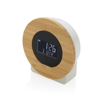 LCD stolné hodiny Utah z RCS rec. plastu a bambusu hnedá