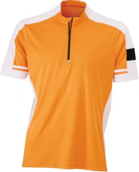 James & Nicholson | Pánské cyklistické tričko s 1/2 zipem orange 3XL