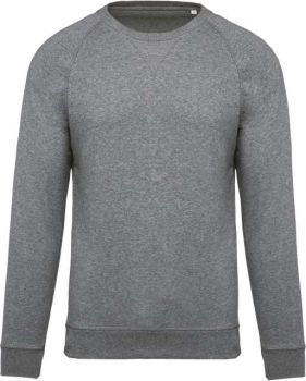 MEN'S ORGANIC COTTON CREW NECK RAGLAN SLEEVE SWEATSHIRT Grey Heather L