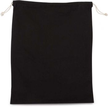 COTTON BAG WITH DRAWCORD CLOSURE - LARGE SIZE Black U