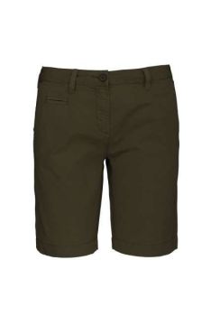 LADIES' WASHED EFFECT BERMUDA SHORTS Washed Light Khaki 36