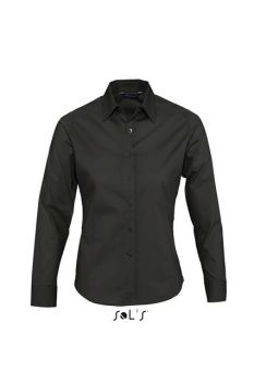 SOL'S EDEN - LONG SLEEVE STRETCH WOMEN'S SHIRT Black XS