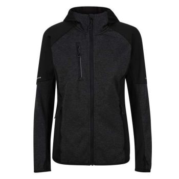 WOMEN'S X-PRO COLDSPRING II HYBRID PERFORMANCE STRETCH HOODED FLEECE JACKET Grey Marl/Black L