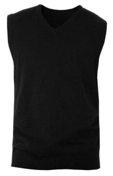 MEN'S SLEEVELESS V-NECK JUMPER Black XL