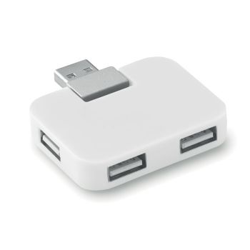 SQUARE Čtyřportový USB hub white