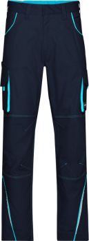 James & Nicholson | Pracovní kalhoty - Color navy/turquoise (62)