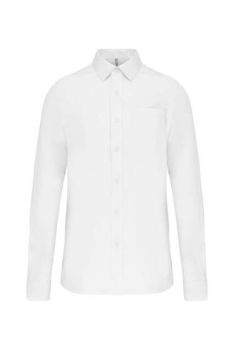 MEN'S LONG-SLEEVED COTTON POPLIN SHIRT White L