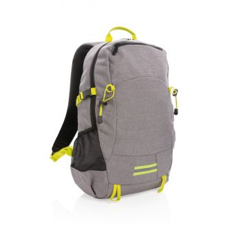 Outdoorový RFID batoh na notebook sivá, žltá