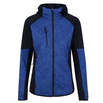 WOMEN'S X-PRO COLDSPRING II HYBRID PERFORMANCE STRETCH HOODED FLEECE JACKET Oxford Blue Marl/Navy XL