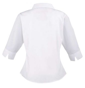 WOMEN'S POPLIN 3/4 SLEEVE BLOUSE White L