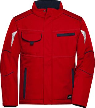 James & Nicholson | Pracovní zimní softshellová bunda - Color red/navy L