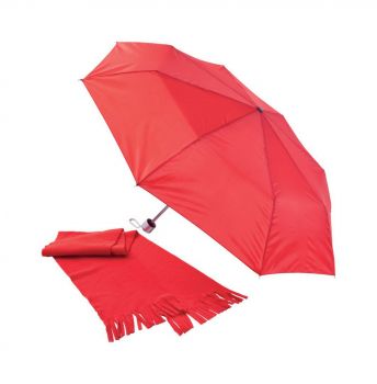 Bitem umbrella&amp;scarf set red