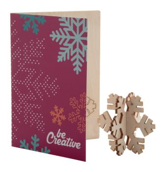 CreaX Vianočná pohľadnica, snehová vločka natural