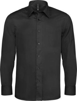 LONG-SLEEVED COTTON/ELASTANE SHIRT Black M