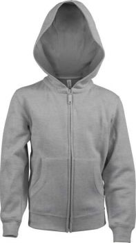 KIDS FULL ZIP HOODED SWEATSHIRT Oxford Grey 10/12