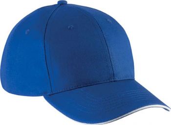 SANDWICH PEAK CAP - 6 PANELS Royal Blue/White U