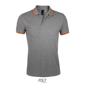 SOL'S PASADENA MEN - POLO SHIRT Grey Melange/Orange L