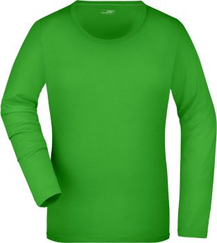 James & Nicholson | Dámské elastické tričko s dlouhým rukávem lime green S