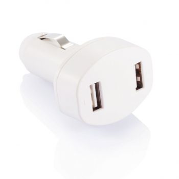 Dvojitá USB nabíjačka do auta biela