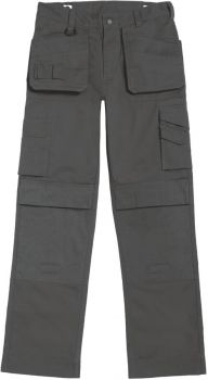 B&C | Pracovní kalhoty s multi-kapsami steel grey 56