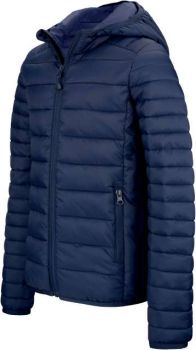 MEN'S LIGHTWEIGHT HOODED PADDED JACKET Navy L