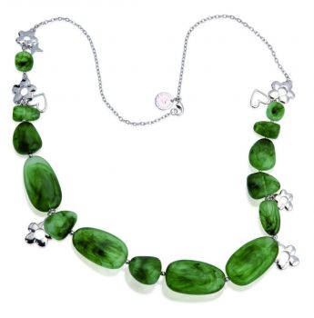 Aure necklace green , silver