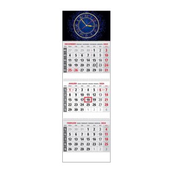 Plánovací kalendár KLASIK 3M sivý 2024  Hodinky QL