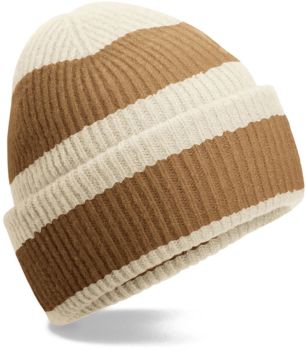Beechfield | Pletená čepice "Color Block" vanilla/biscuit onesize