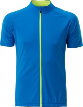 James & Nicholson | Pánský cyklistický dres s celopropínacím zipem bright blue/bright yellow XX