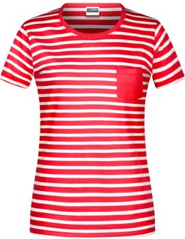James & Nicholson | Dámské pruhované tričko red/white M