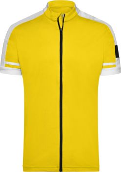 James & Nicholson | Pánské cyklistické tričko se zipem sun yellow M
