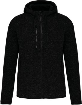 Kariban ProAct | Pánská melanžová pletená fleecová bunda s kapucí dark grey melange L