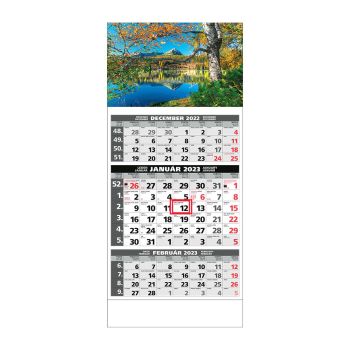 Plánovací kalendár ŠTANDARD 3M sivý 2023  Obrázok C