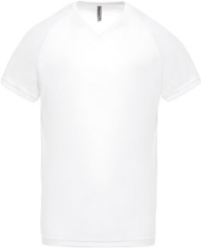 Kariban ProAct | Pánské sportovní tričko s výstřihem do V white M