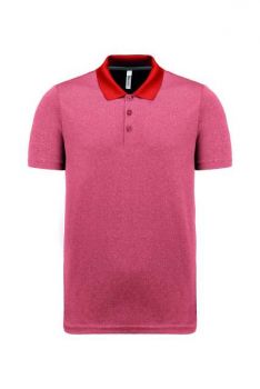 ADULT SHORT-SLEEVED MARL POLO SHIRT Coral Heather M