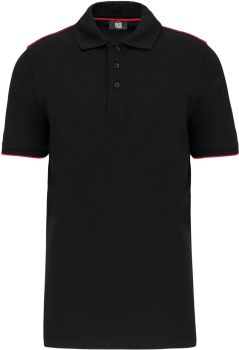 Kariban | Pánské pracovní piqué polo "Day-to-Day" black/red XL