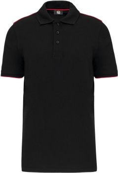 Kariban | Pánské pracovní piqué polo "Day-to-Day" black/red XXL