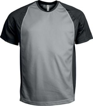 UNISEX TWO-TONE SHORT-SLEEVED T-SHIRT Fine Grey/Black XL