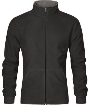 Promodoro | Pánská dvojitá fleecová bunda graphite/light grey XL