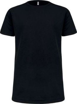 KIDS' SHORT SLEEVED SPORTS T-SHIRT Black 10/12