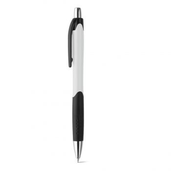 CARIBE. Guľôčkové pero s protišmykovou rukoväťou z ABS Biela