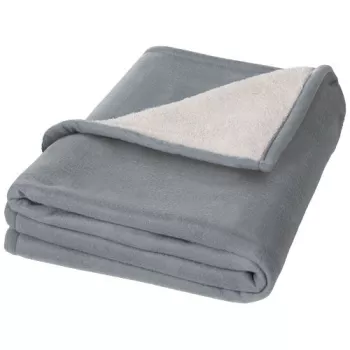 Pléd Springwood z měkkého materiálu fleece a sherpa Šedá / krémově bílá