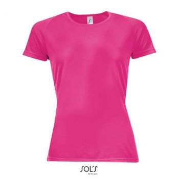 SOL'S SPORTY WOMEN - RAGLAN-SLEEVED T-SHIRT Neon Pink 2 M