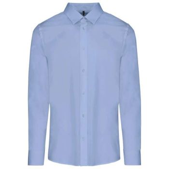 MEN’S LONG-SLEEVED COTTON POPLIN SHIRT Bright Sky L