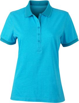 James & Nicholson | Dámské žerzejové melírované polo turquoise melange/turquoise M