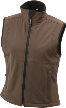 James & Nicholson | Dámská 3-vrstvá softshellová vesta brown L
