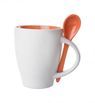 Spoon hrnček se lyžičkou - 300 ml orange , white